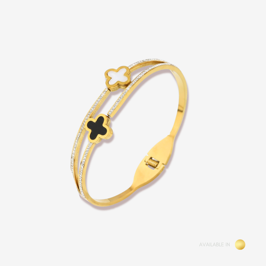 Clover Elise Gold Titanium Bangle