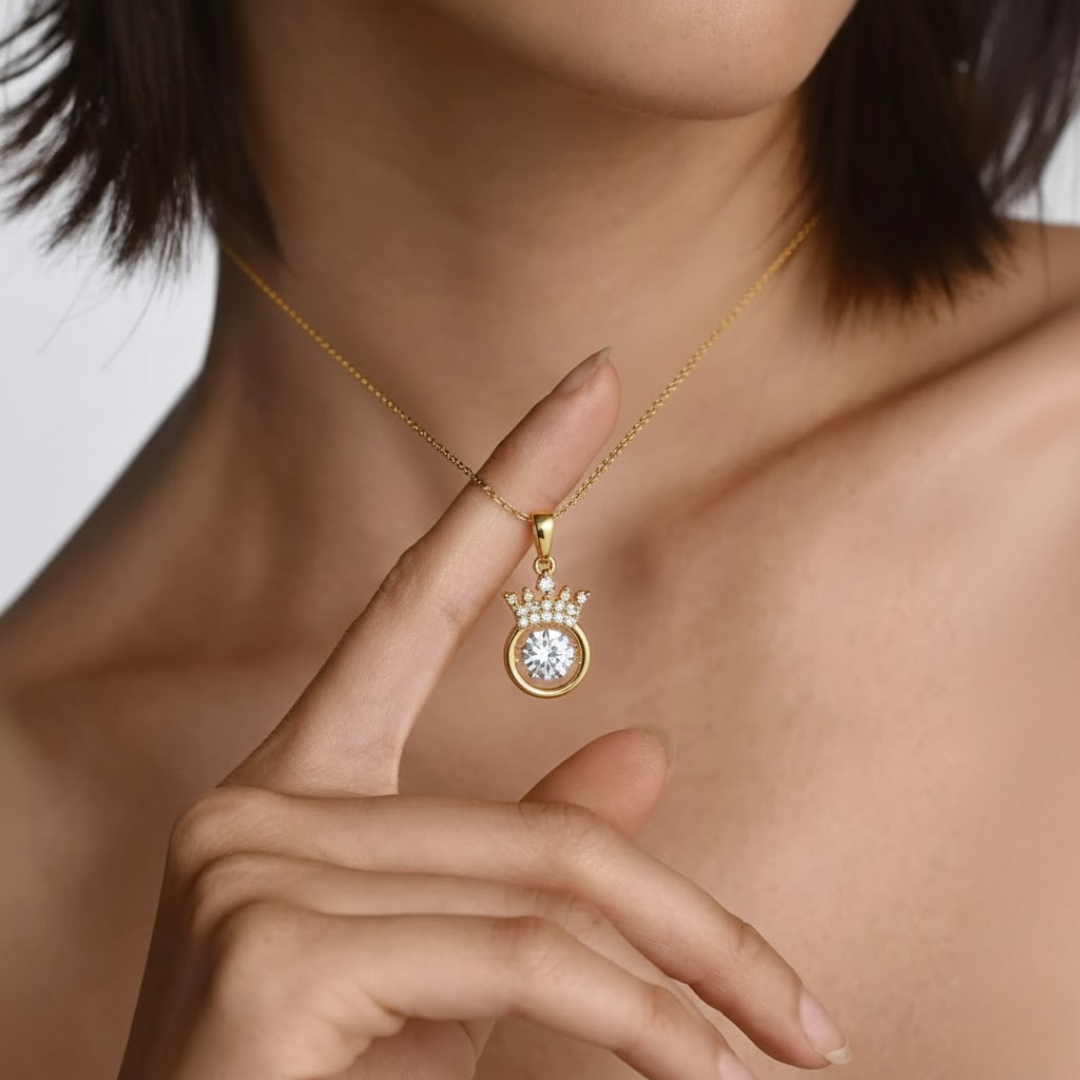 Crownette Silver Titanium Necklace