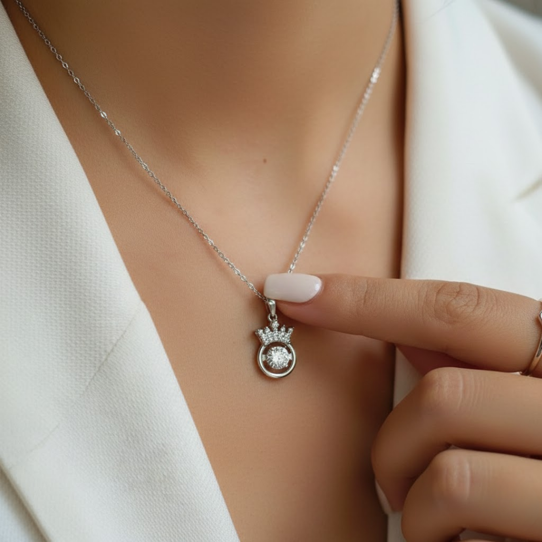 Crownette Silver Titanium Necklace