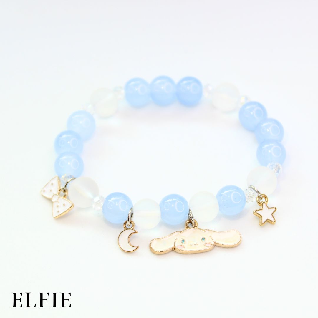 Crystal Blue Bunny Head Glass Bracelet