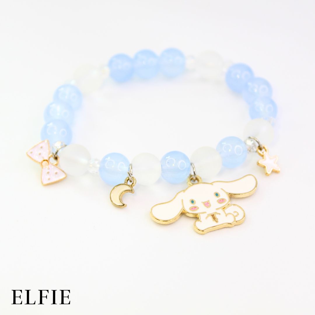Crystal Blur Cute Excited Bunny Glass Bracelet