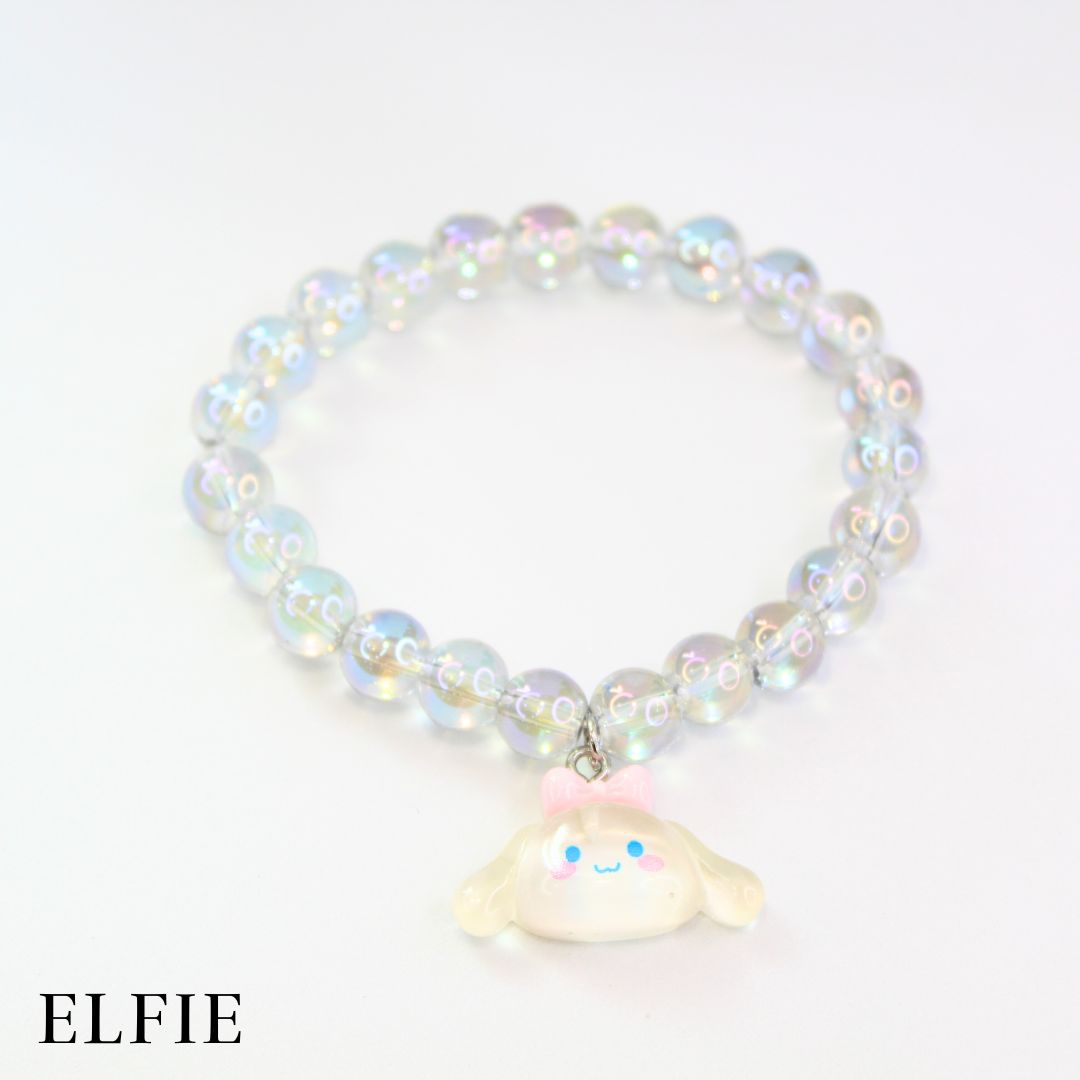 Crystal Clear Bunny Head Glass Bracelet