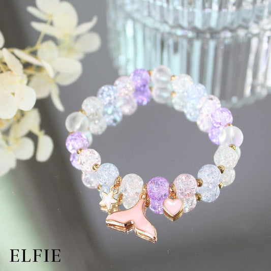 Crystal Clear Purple Fish Tail Glass Bracelet