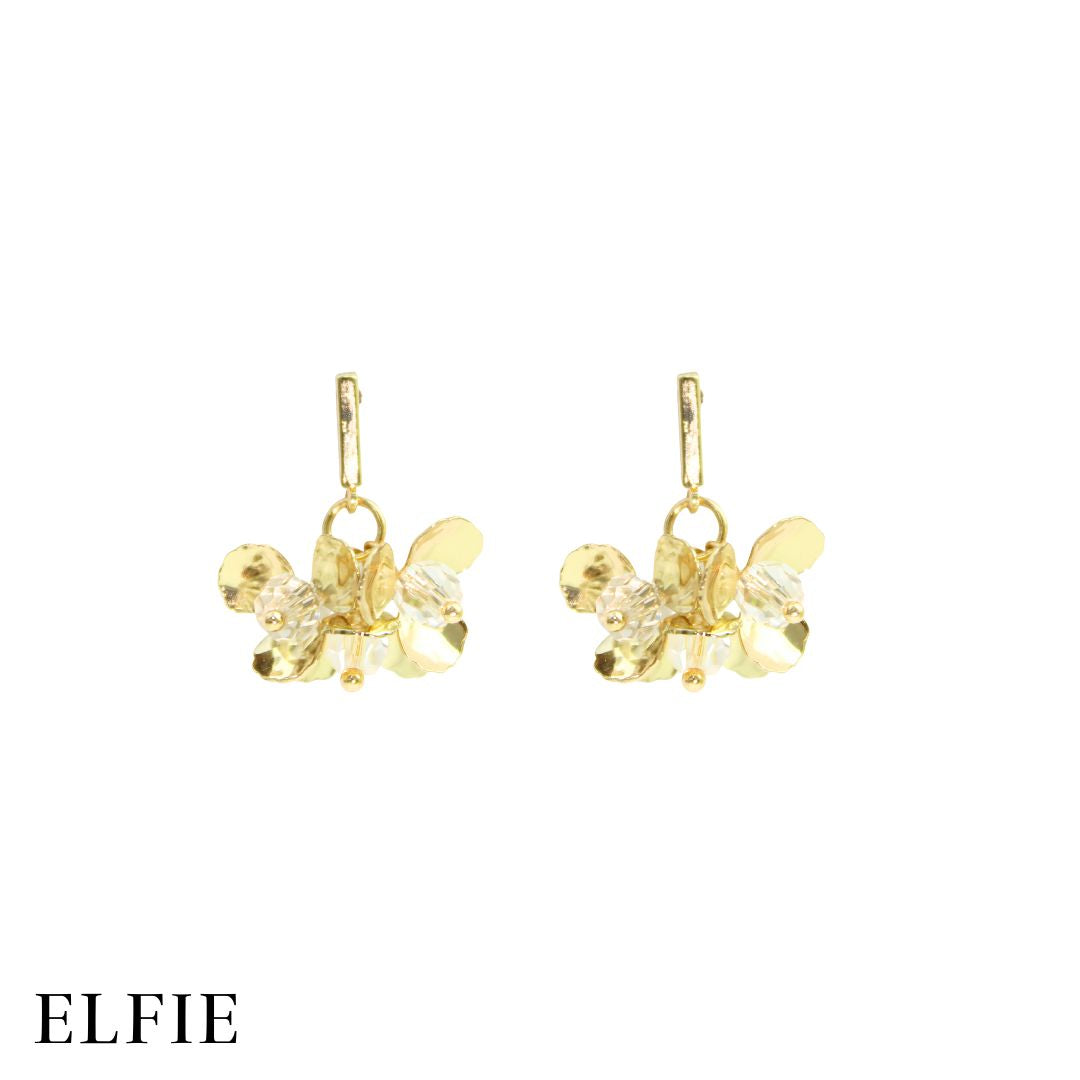 Crystal Gold Flower Stud Earring