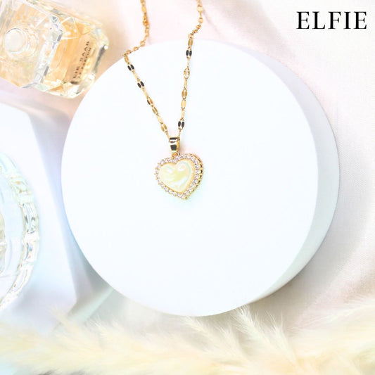 Crystal Gold Love Pendant Titanium Necklace