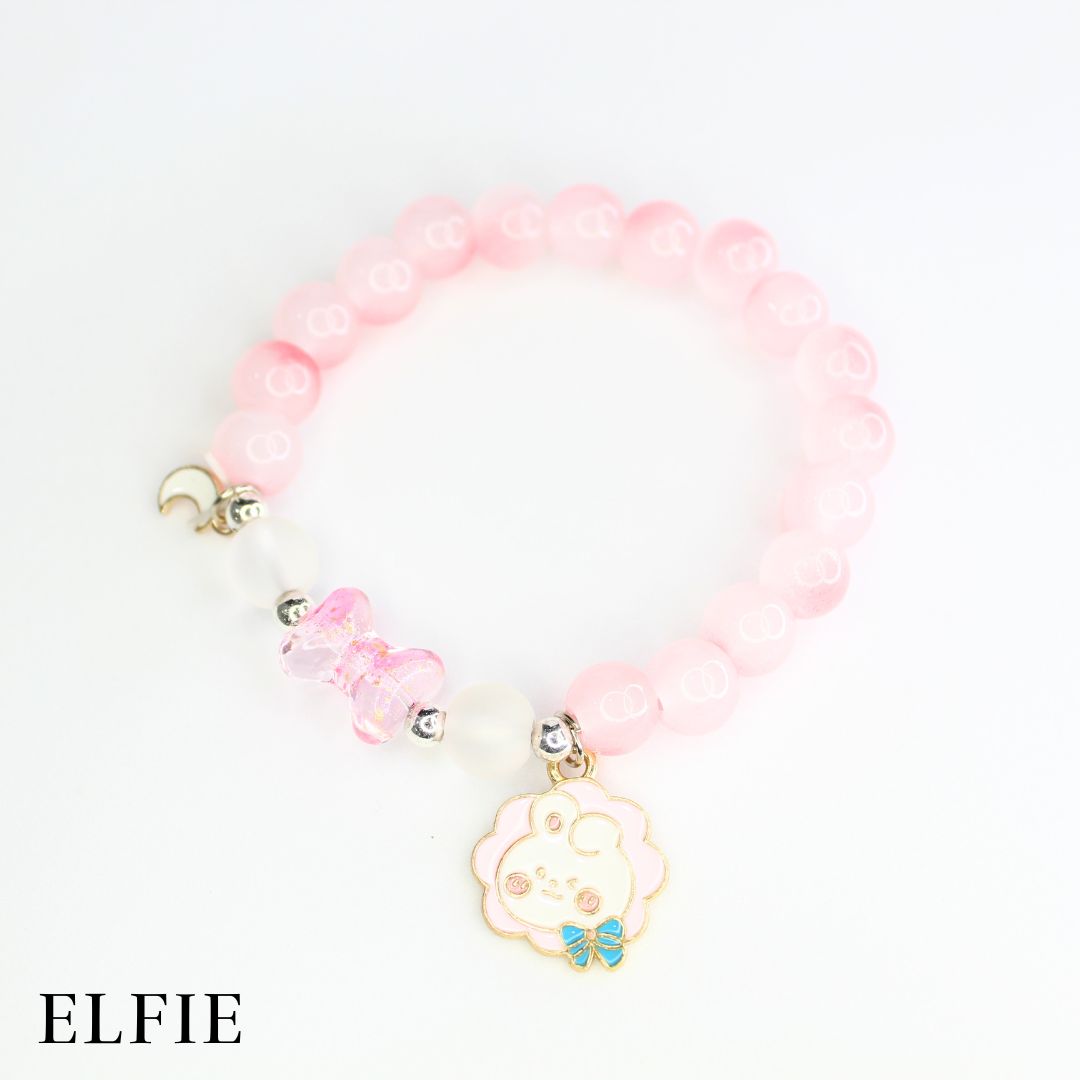 Crystal Pink Blink Eye Rabbit Glass Bracelet