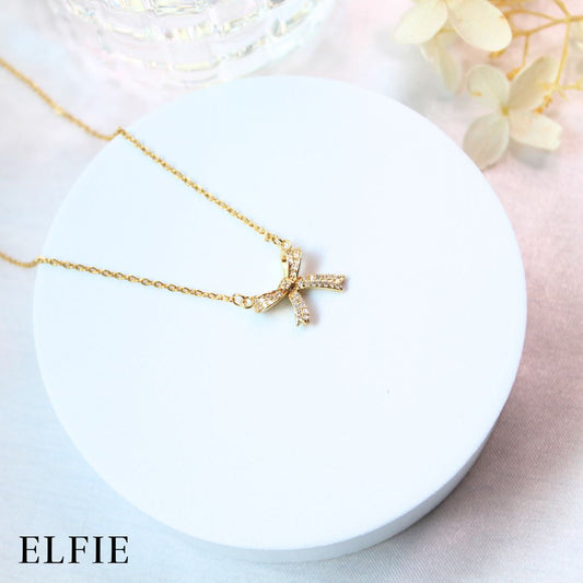 Crystal Ribbon Titanium Necklace