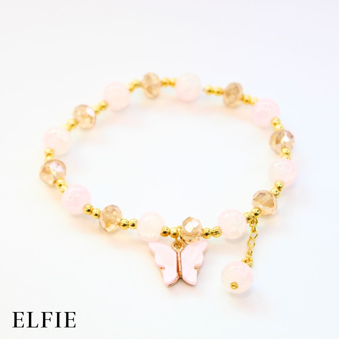 Crystal White Butterfly Glass Bracelets