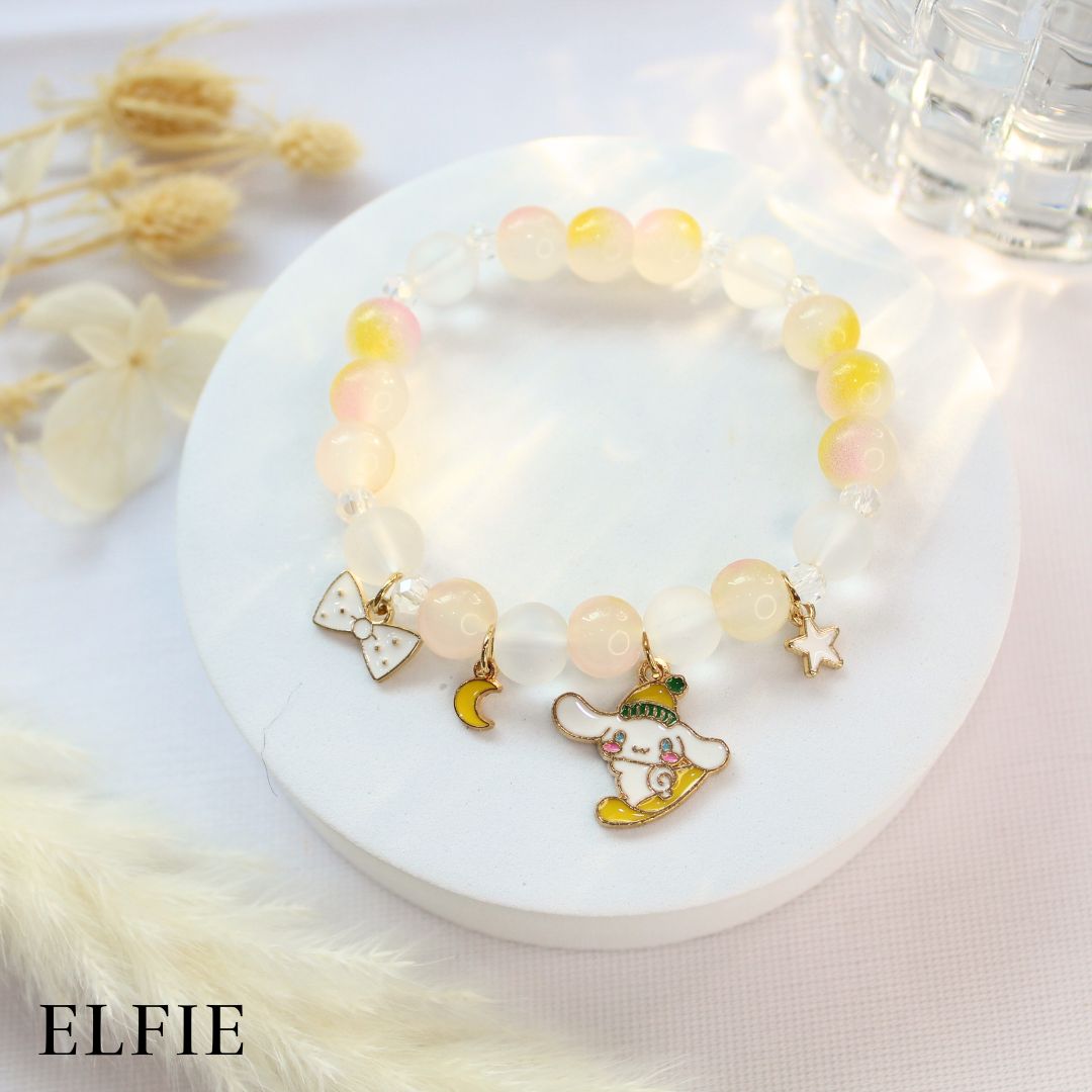 Crystal Yellow Cute Rabbit Glass Bracelet