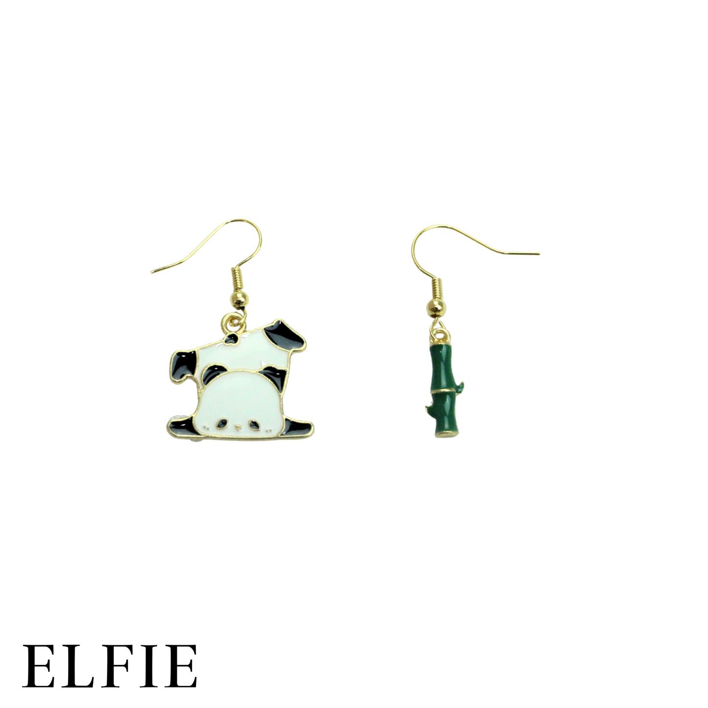 Cute Panda and Bambo stud earring