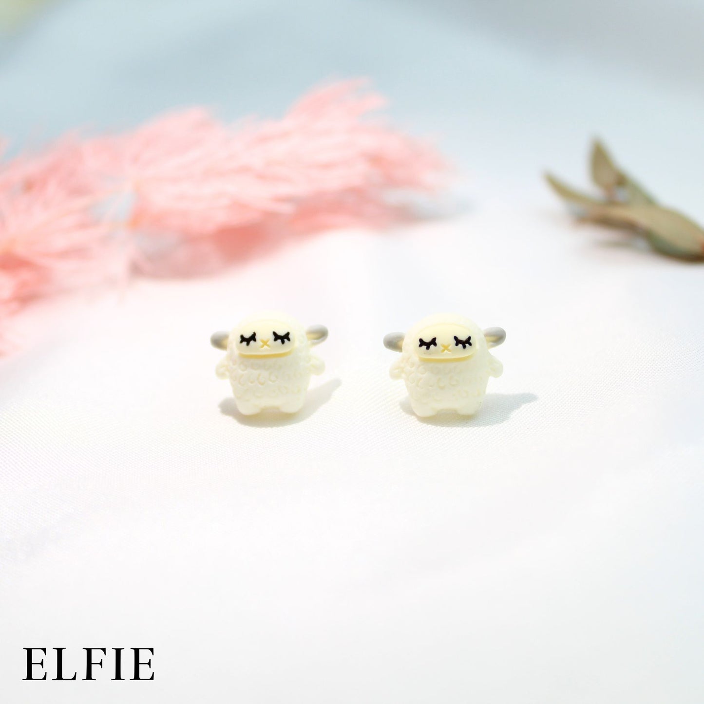 Cute White Sheep Stud Earring