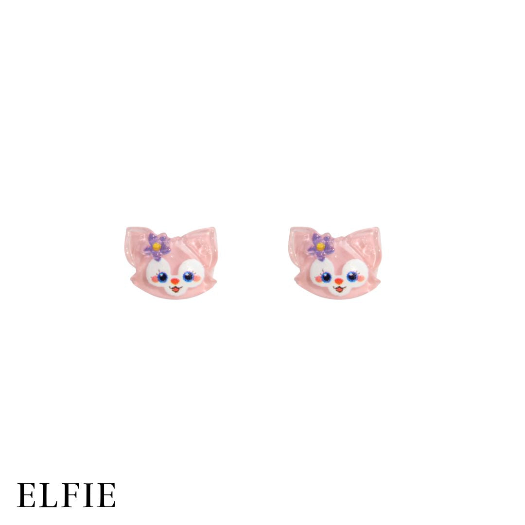 Cutie Pink Cat Clear Stud Earring