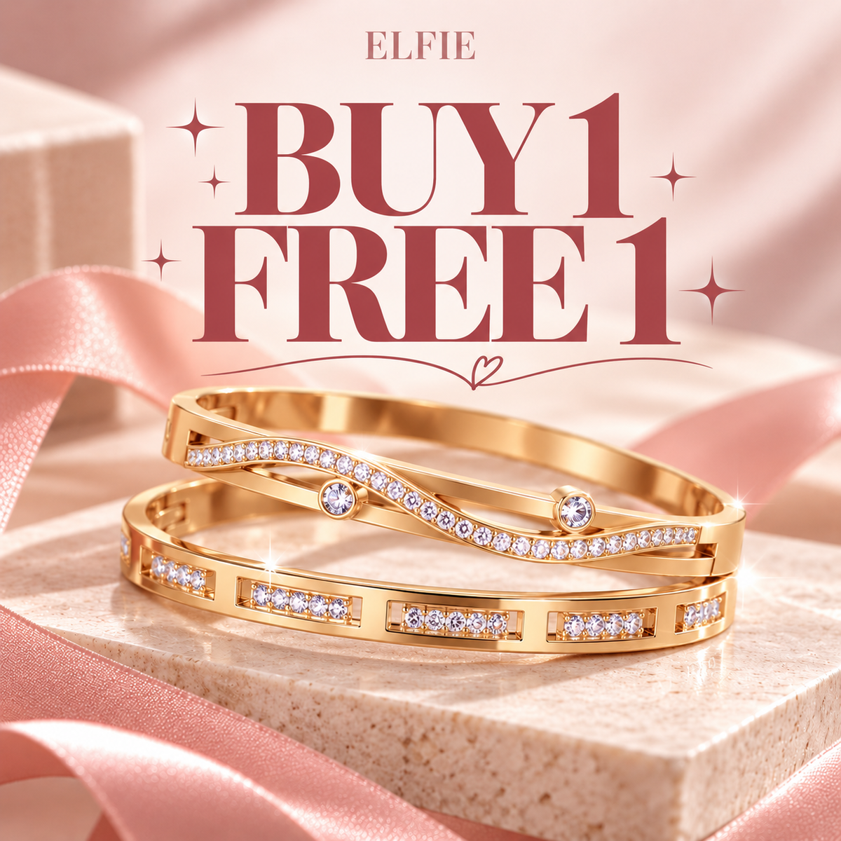 ELFIE [BUY 1 FREE 1] Titanium Bracelet | Hypoallergenic & Skin-Friendly