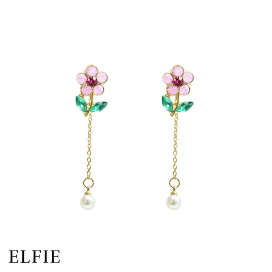 Daisy Flower With Pearl Stud Non-Titanium Earring