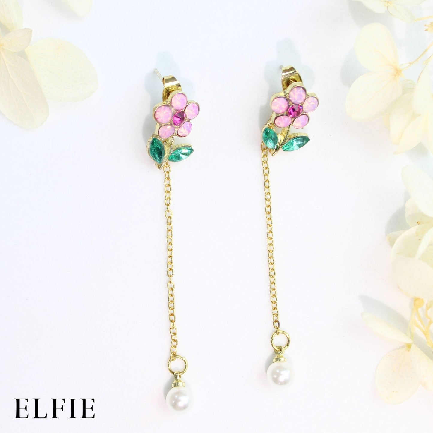 Daisy Flower With Pearl Stud Earring