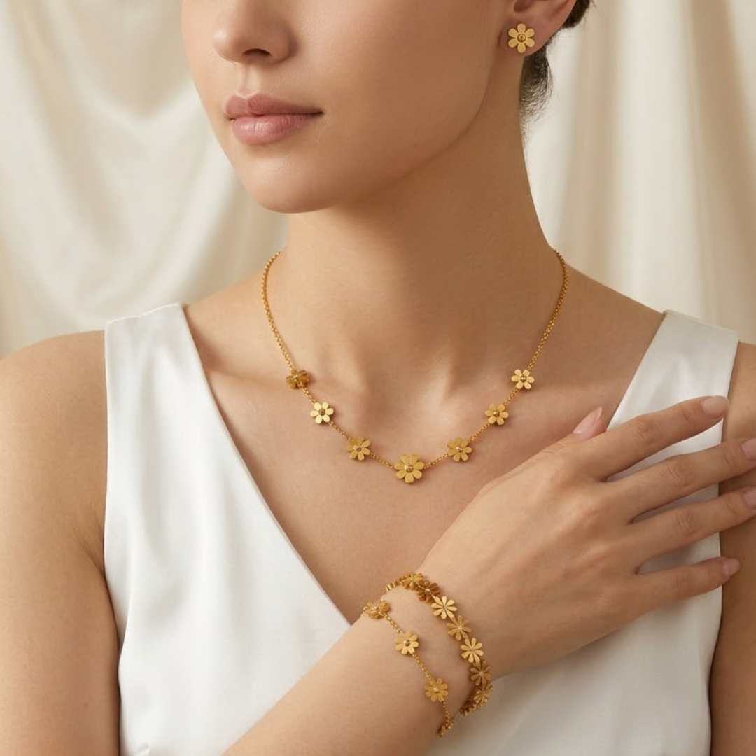Daisy Reverie Titanium Jewelry Set