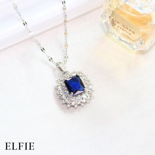 Dark Blue Diamond Crystal Titanium Necklace