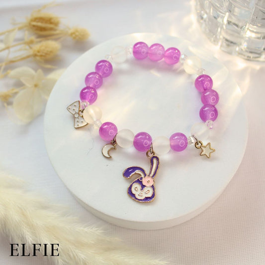 Dark Purple Bunny Head Glass Bracelet
