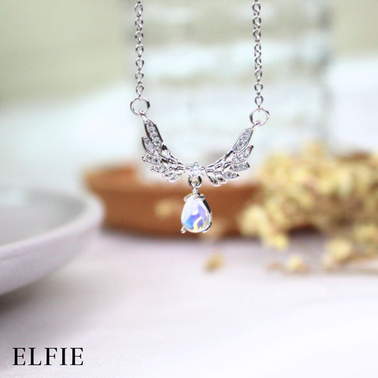 Diamond Angel Wing Titanium Necklace