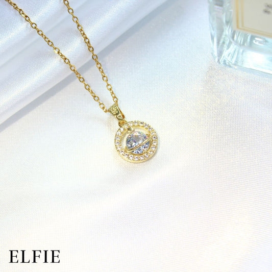Diamond Crystal Planet Titanium Necklace