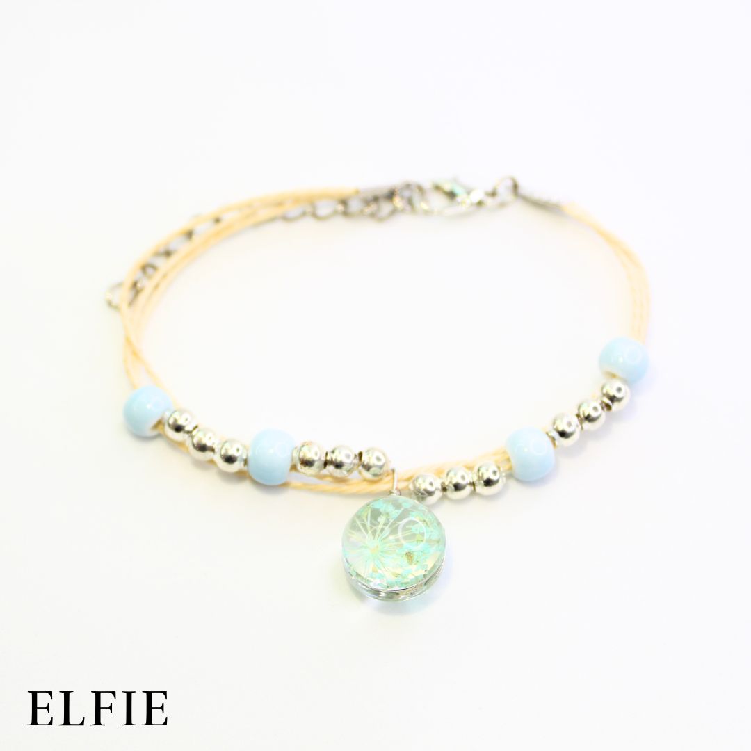 Dried Flower Baby Blue Ceramic Bracelet