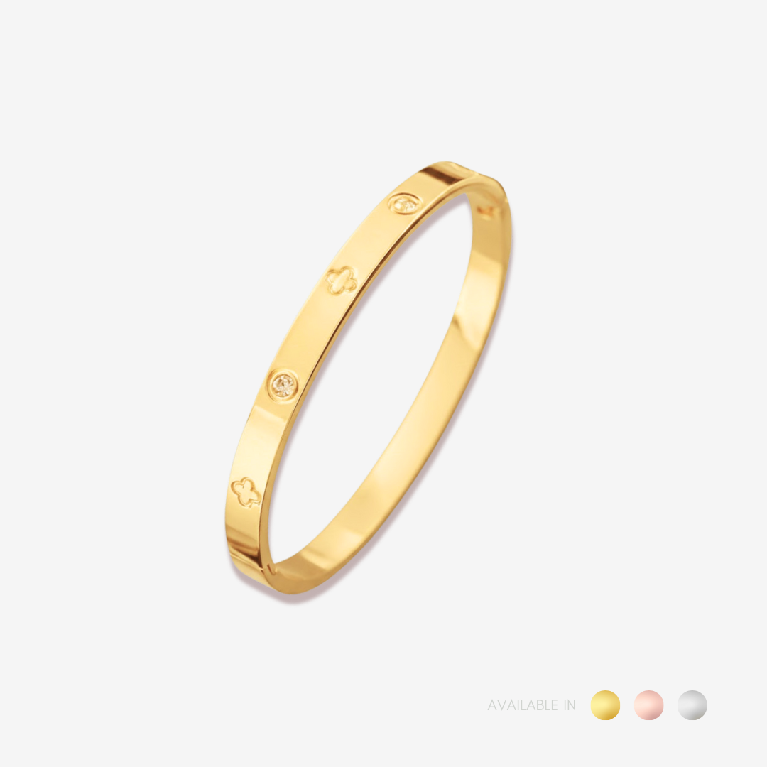 Elodie Clover Rose Gold Titanium Bangle