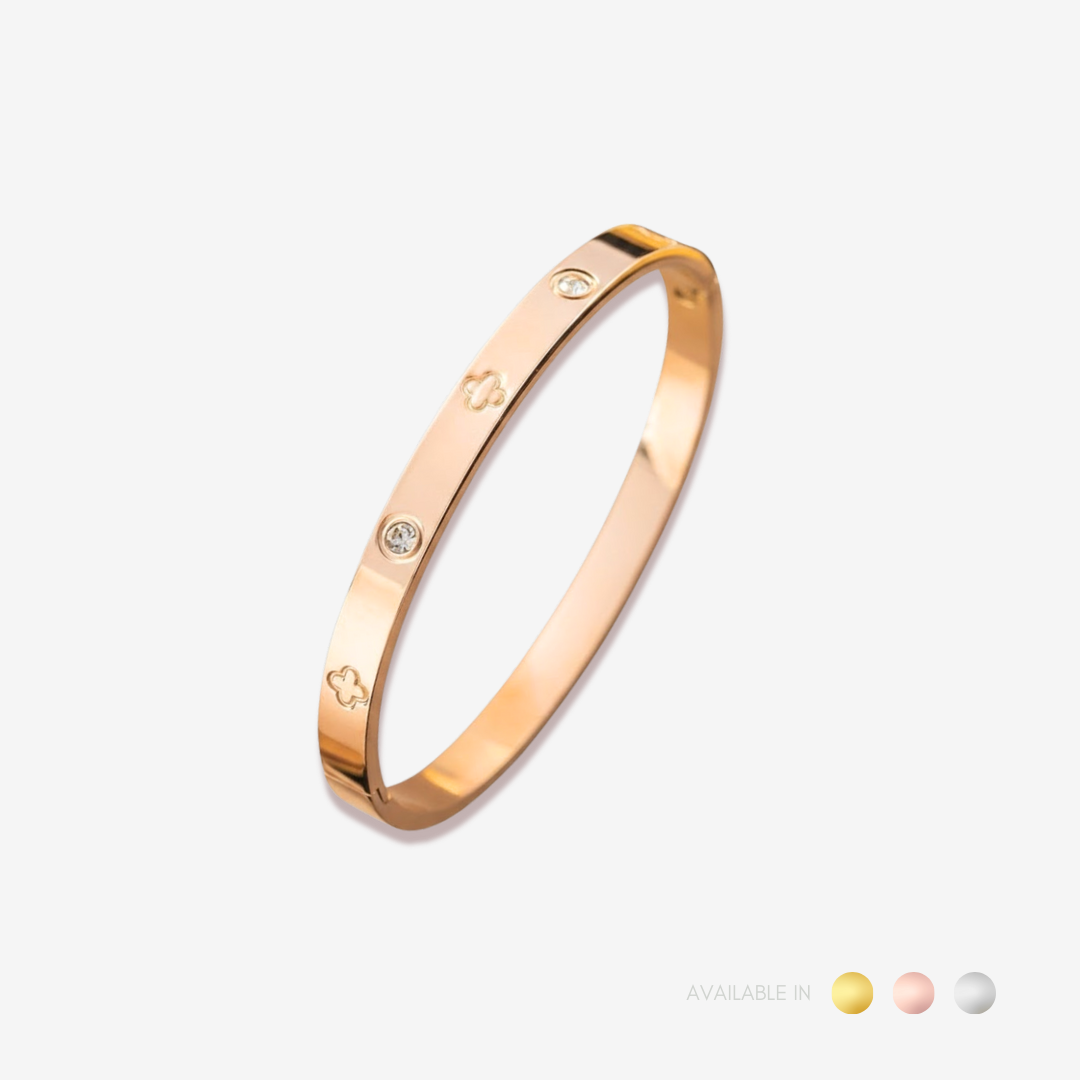 Elodie Clover Rose Gold Titanium Bangle