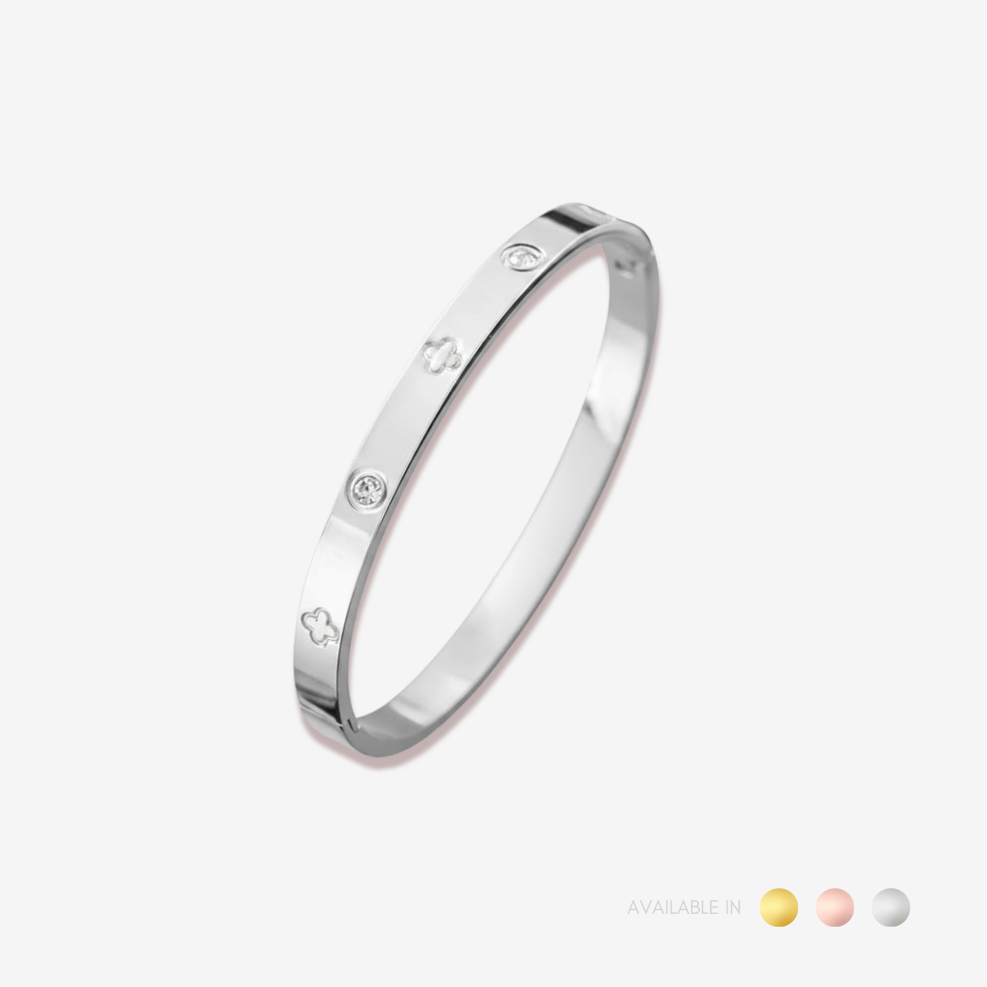 Elodie Clover Rose Gold Titanium Bangle