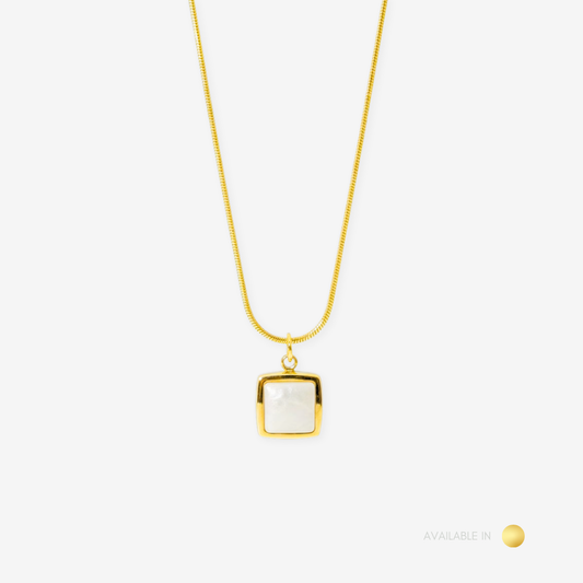 Elvara Square Gold Titanium Necklace