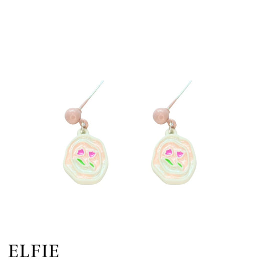 Flower In Frame Stud Non-Titanium Earring