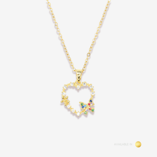Flutter Love Diamond Titanium Necklace