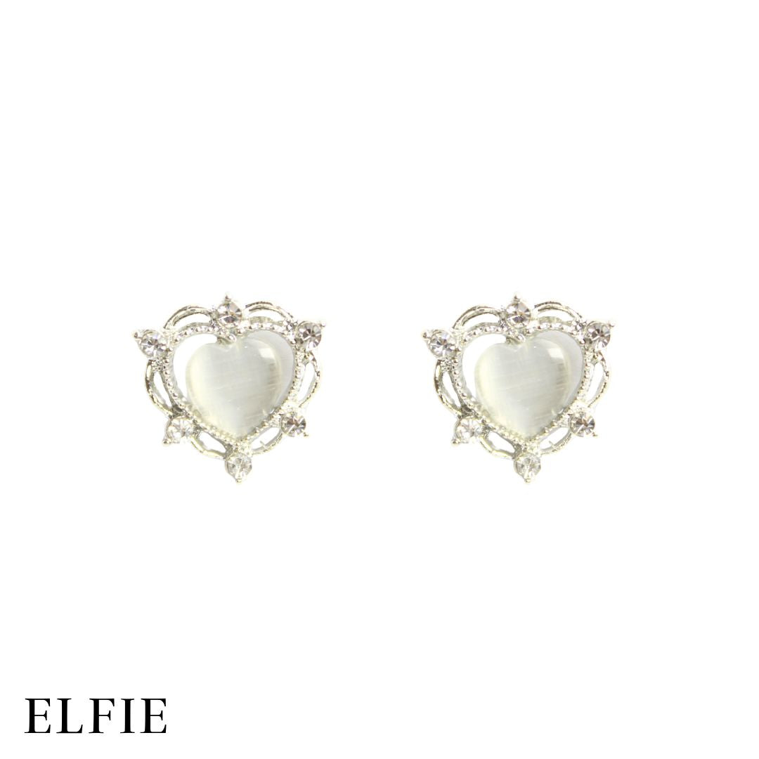 Gemstone Heart Stud Earring