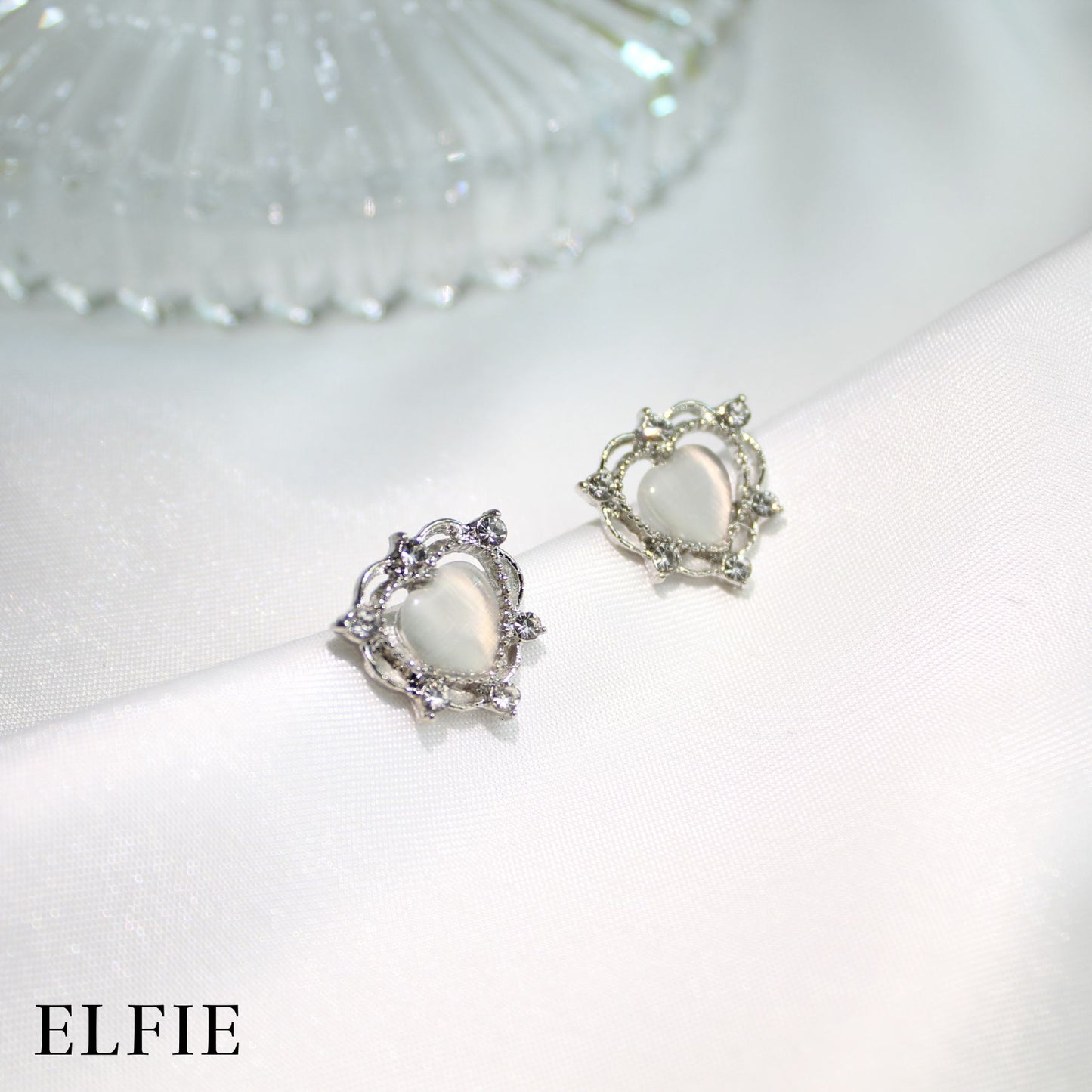 Gemstone Heart Stud Earring