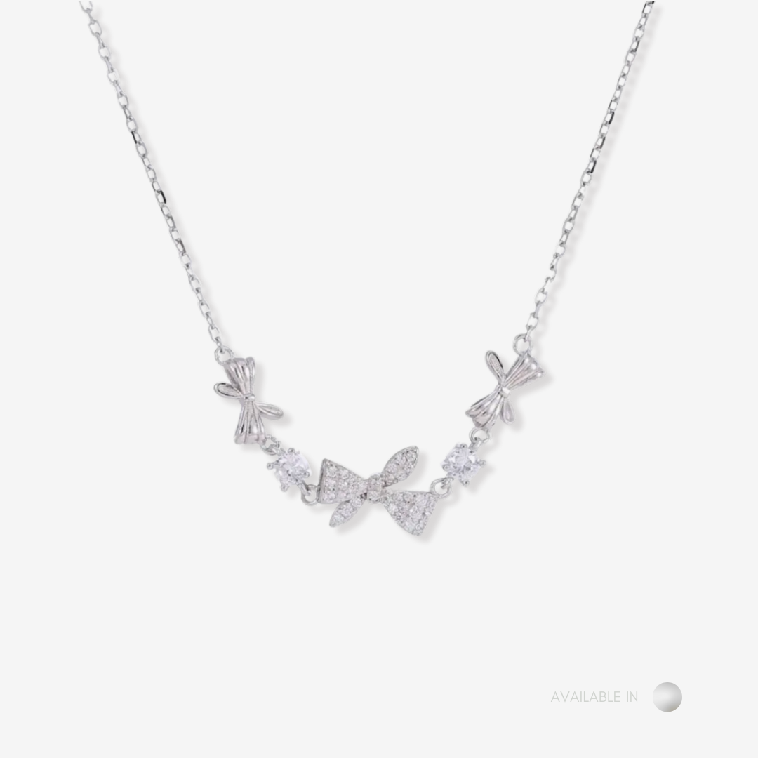 Gentle Ribbons Silver Titanium Necklace