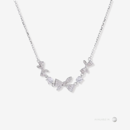 Gentle Ribbons Silver Titanium Necklace