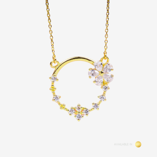 The Flora Halo Gold Titanium Necklace
