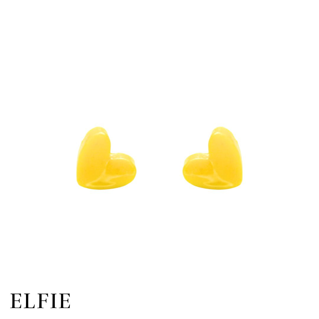 Glossy Yellow Heart Stud Earring