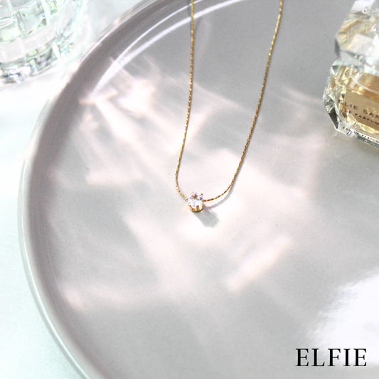 Golden Diamond Pendant Titanium Necklace