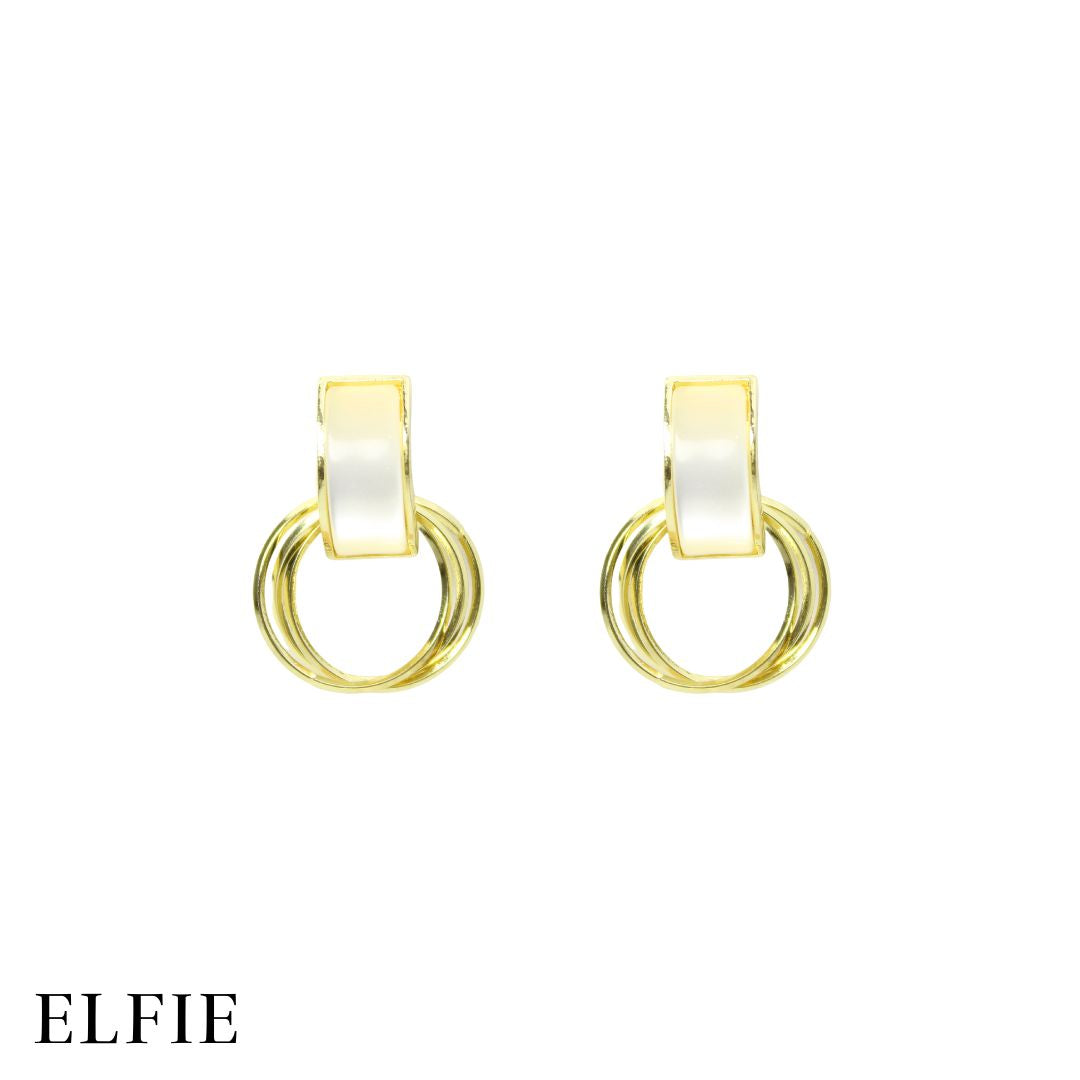 Golden Double Ring Earring