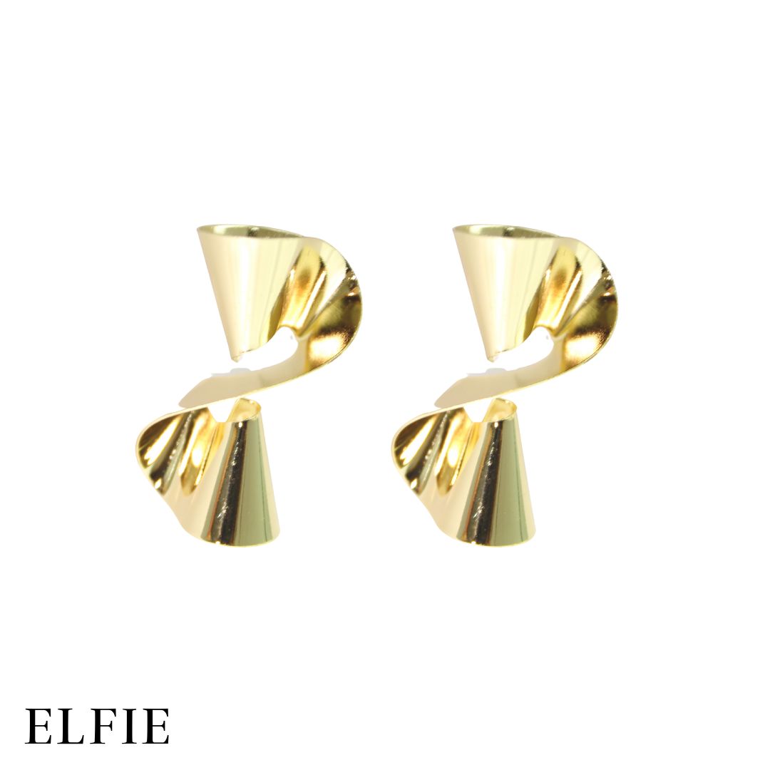 Gold Irregular Twist Stud Earring