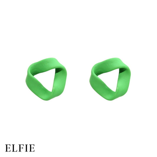 Green Rope Design Stud Non-Titanium Earring