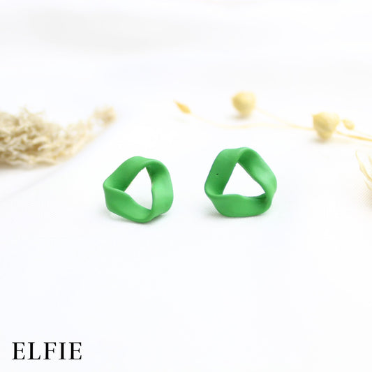 Green Rope Design Stud Earring