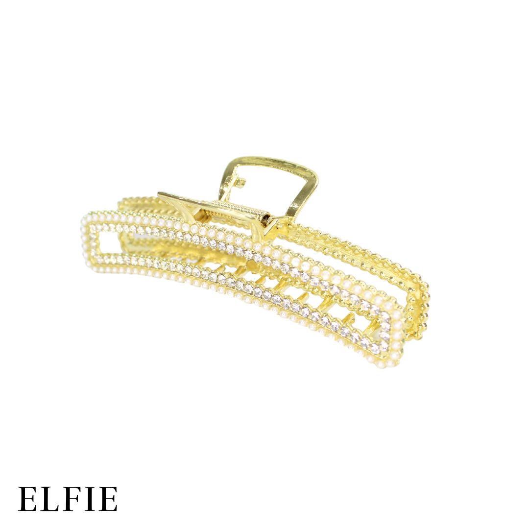 Square Diamond Pearl Hair Claw