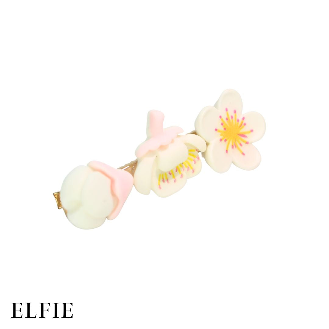 White Sakura Matte Hair Clip