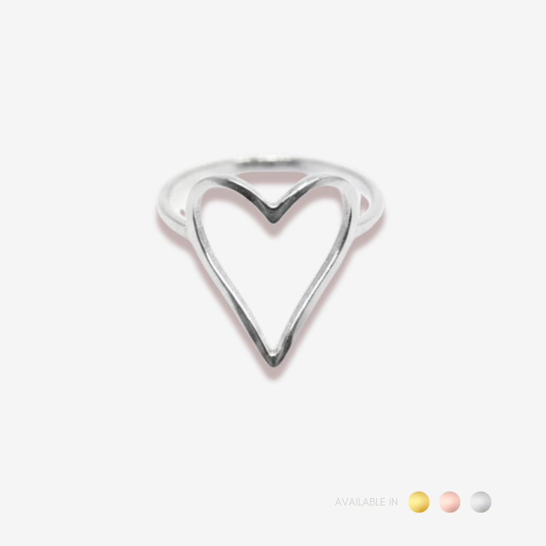 Heart Whisper Rose Gold Titanium Ring
