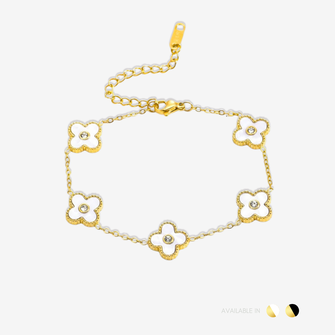 Historia Charm Gold White Titanium Bracelet