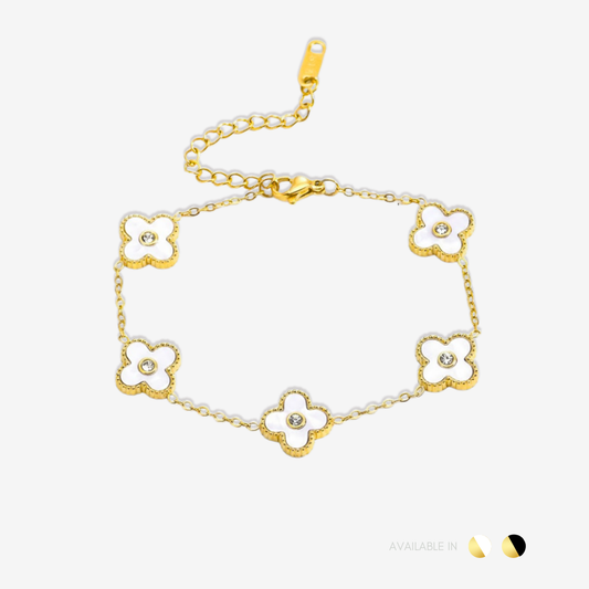 Historia Charm Gold White Titanium Bracelet