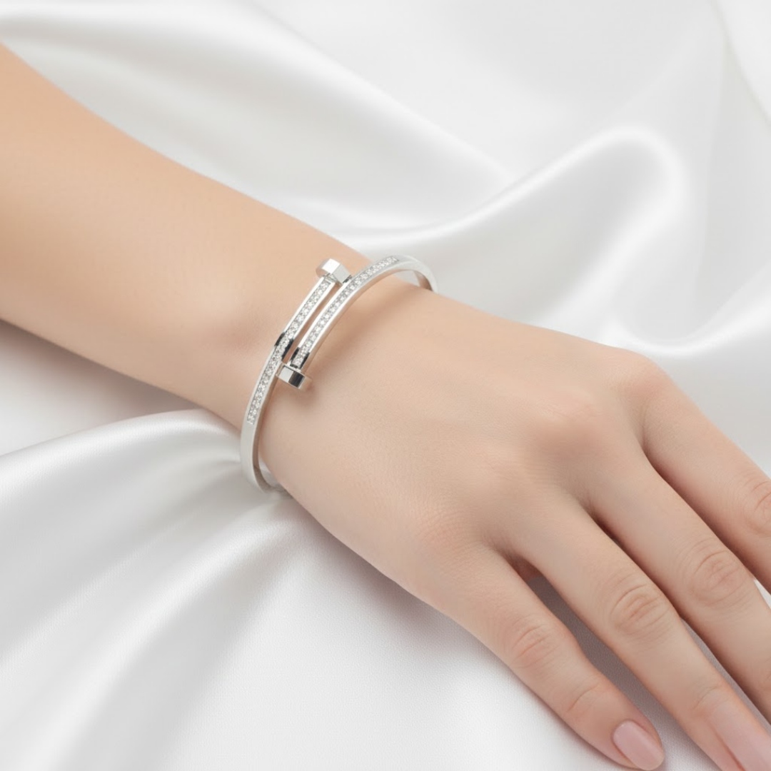 Iris Silver Titanium Bangle