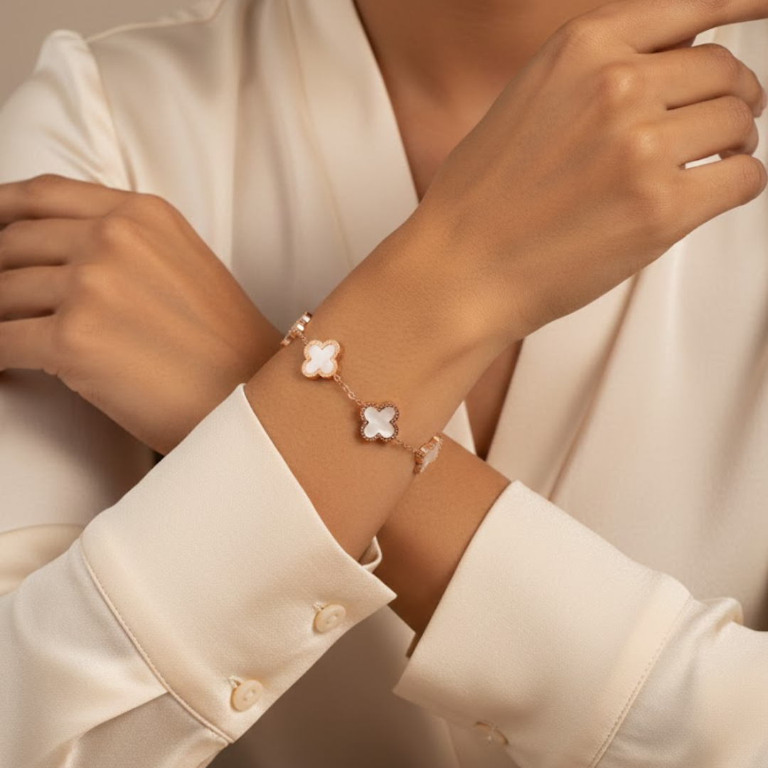 Elora Clover Rose Gold Titanium Bracelet