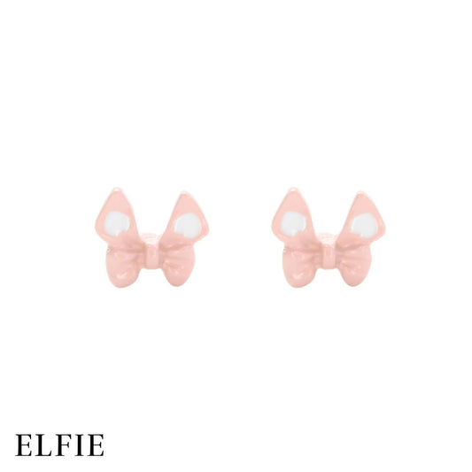 Light Pink Ribbon Stud Non-Titanium Earring